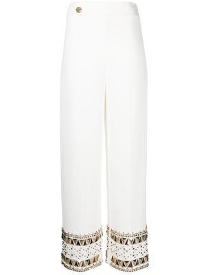 Philipp Plein Cady gold-studded trousers - White