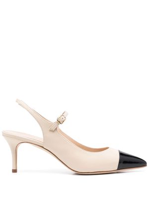 Alessandra Rich contrasting-toe slingback pumps - Neutrals