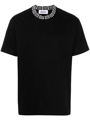 AMBUSH monogram ribbed-collar T-shirt - Black