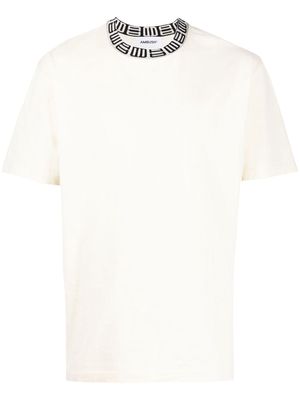 AMBUSH monogram ribbed-collar T-shirt - White