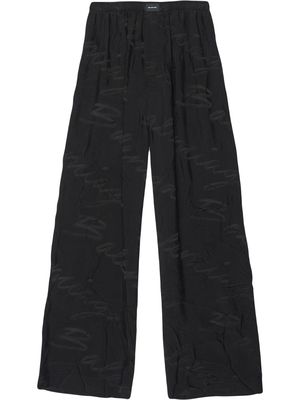 Balenciaga handwritten logo pajama trousers - Black