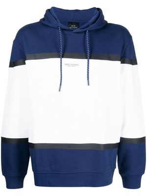 Armani Exchange two-tone panel hoodie - Blue