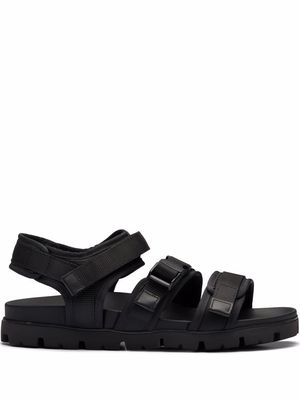 Prada touch-strap flat sandals - Black