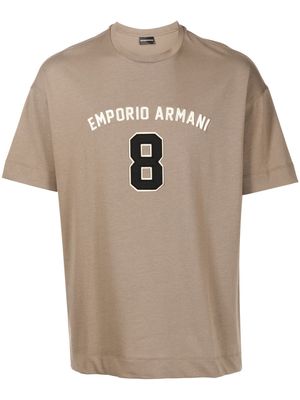 Emporio Armani logo-print T-shirt - Brown