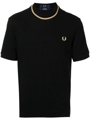 FRED PERRY embroidered-logo piqué T-shirt - Black
