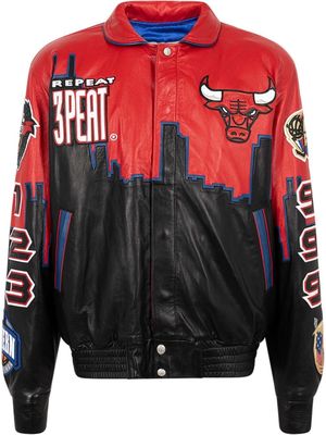 Jeff Hamilton Bulls 3Peat Leather Jacket - Black