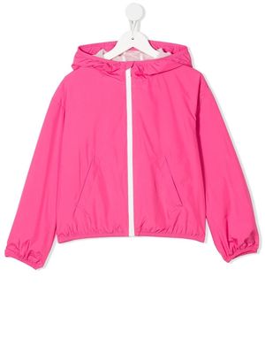 Emporio Armani Kids logo print hooded jacket - Pink