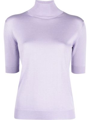There Was One contrast stripe knitted top - Purple