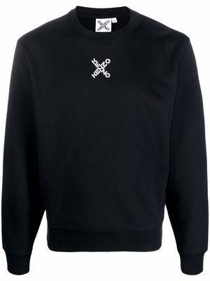 Kenzo logo-print crew neck sweatshirt - Black