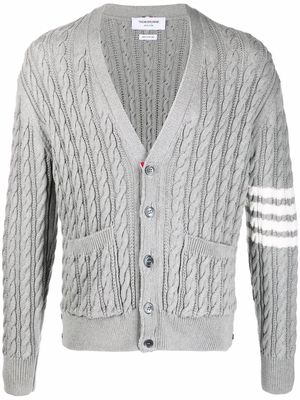 Thom Browne 4-Bar cable-knit cardigan - Grey