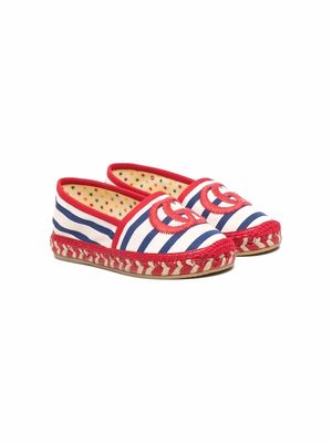 Gucci Kids logo-stripe espadrilles - White