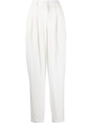 Emporio Armani tapered high-waist trousers - White