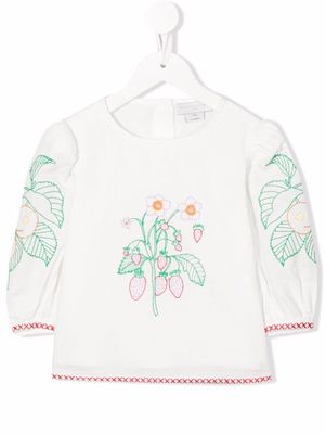 Stella McCartney Kids embroidered cotton blouse - White