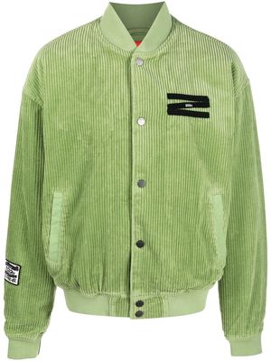 032c patch-detail corduroy bomber jacket - Green