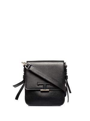 Tod's T-buckle leather messenger bag - Black