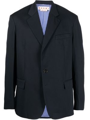 Marni notched-collar single-breasted blazer - Blue