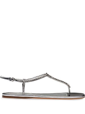 Miu Miu crystal strap sandals - Silver