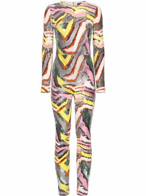 Dolce & Gabbana sequinned psychedelic-print jumpsuit - Pink