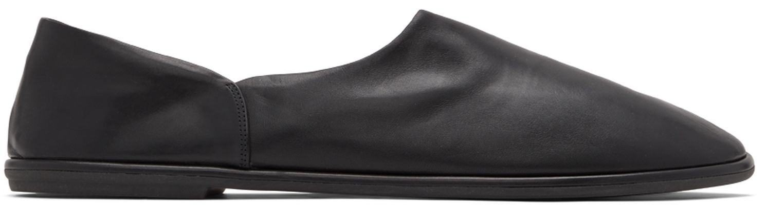 The Row Black Slip-On Canal Loafers