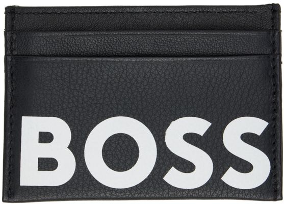 Boss Black Leather Card Holder