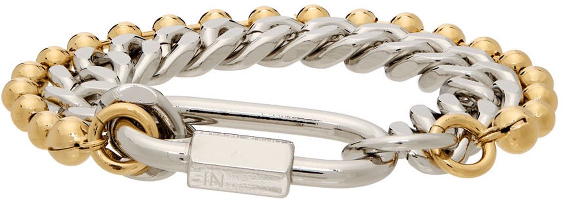 IN GOLD WE TRUST PARIS Silver & Gold Curb Ball Chain Bracelet