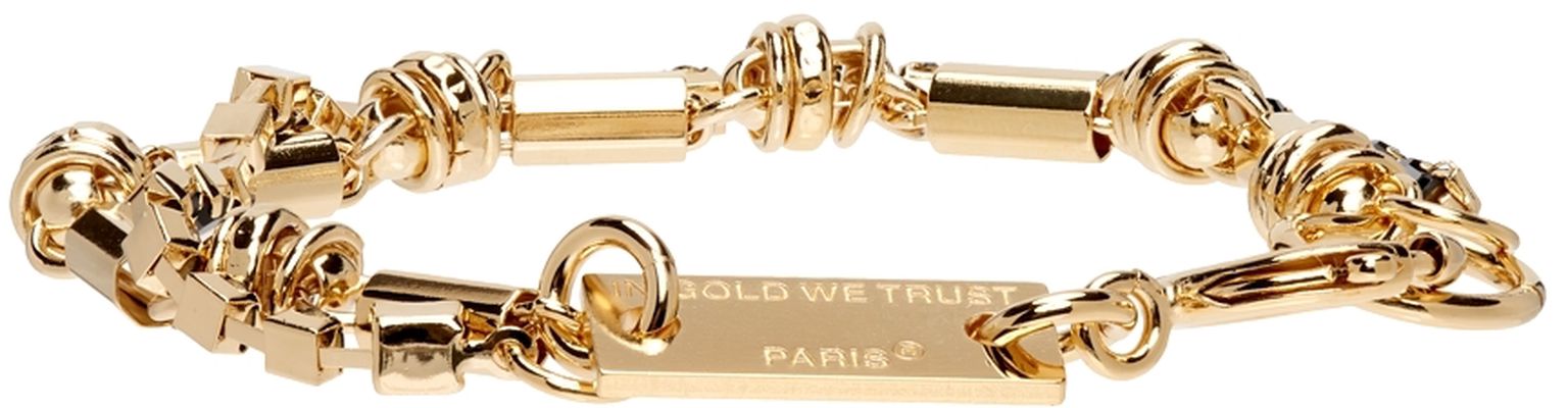 IN GOLD WE TRUST PARIS Gold Rhinestone Bracelet