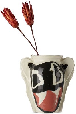Dum Keramik Off-White Cat Head Vase