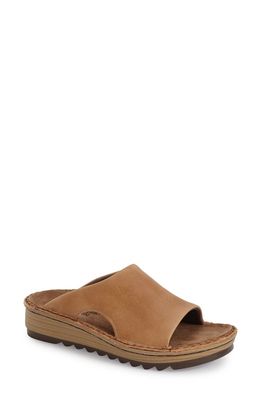 Naot 'Ardisia' Slide Sandal in Latte Brown Leather