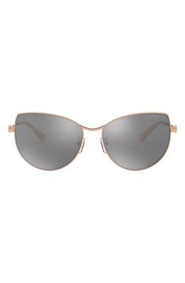 Michael Kors 58mm Cat Eye Sunglasses in Rose Gold/Silver Mirror