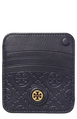 Tory Burch T Monogram Leather Card Case in Midnight
