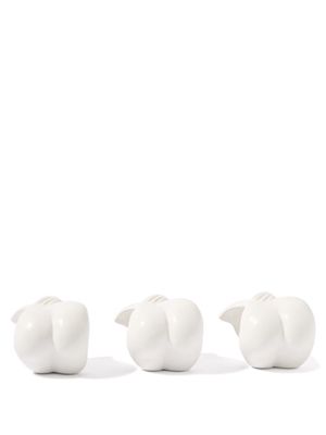 Anissa Kermiche - Set Of Three Body Earthenware Napkin Rings - White