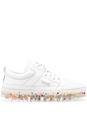 RBRSL RUBBER SOUL speckled-sole leather sneakers - White