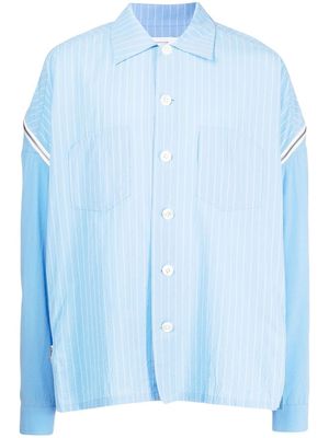 Facetasm zip-sleeve striped shirt - Blue