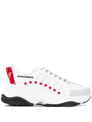 Dsquared2 leather lace-up sneakers - White