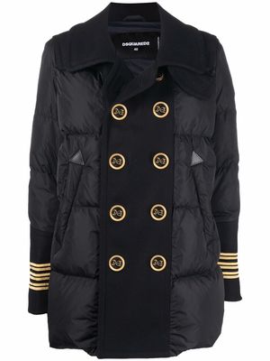 Dsquared2 double breasted puffer coat - Black