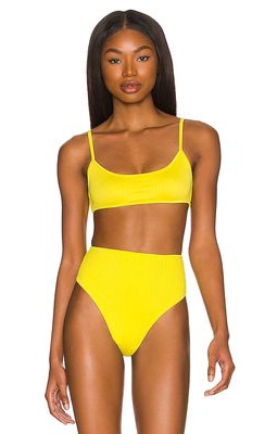 Frankies Bikinis x REVOLVE Dallas Plisse Bikini Top in Yellow