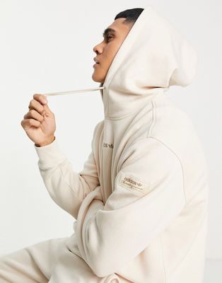 adidas Originals 'Trefoil Linear' hoodie in beige with arm patch-Neutral