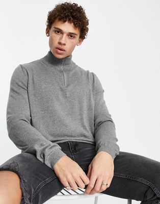 Bolongaro Trevor knit half zip sweater-Gray