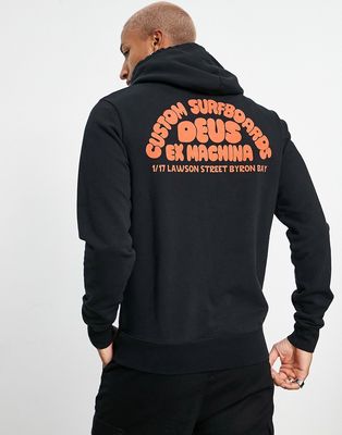 Deus Ex Machina surf crew byron bay hoodie in black