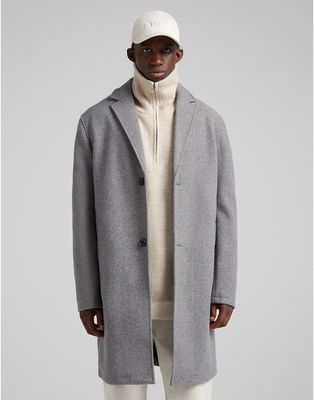 Bershka overcoat in gray-Grey