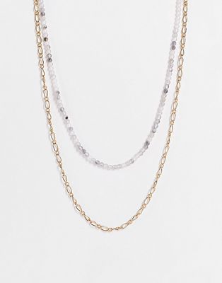 Bolongaro Trevor crystal stone and chain necklace in multi