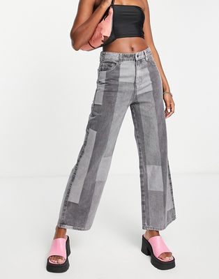 Urban Revivo patchwork jeans in gray
