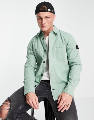 Calvin Klein rip stop overshirt in teal green