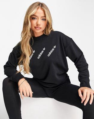 adidas Originals Logomania triple logo sweatshirt in black