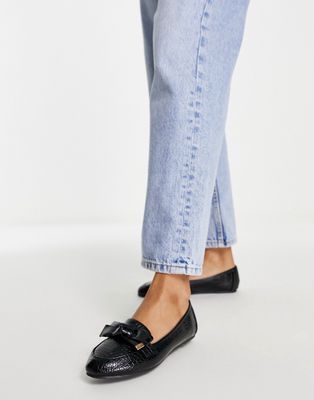 RAID Reema bow ballerina shoes in black