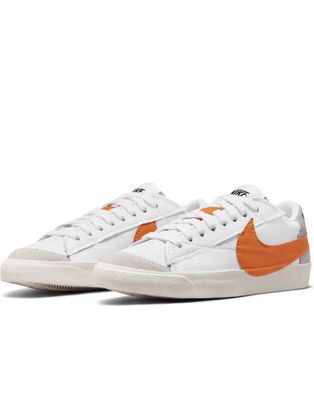 Nike Blazer Low '77 Jumbo sneakers in white/alpha orange