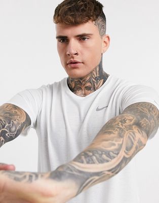 Nike Running Dri-FIT Miler t-shirt in white