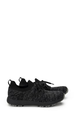 TRAQ by Alegria Alegria Froliq Water Resistant Knit Sneaker in Zesty Black Fabric