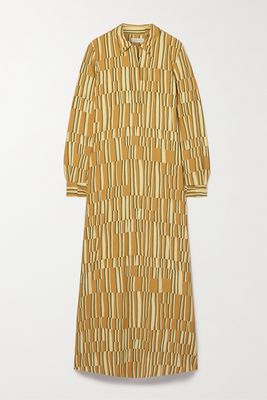 Lafayette148 - Blixa Striped Crepe Maxi Dress - Yellow