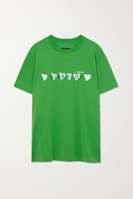 Givenchy - Flocked Printed Cotton-jersey T-shirt - Green